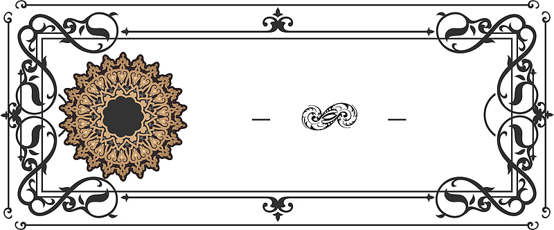 欧式边框花纹优惠券背景