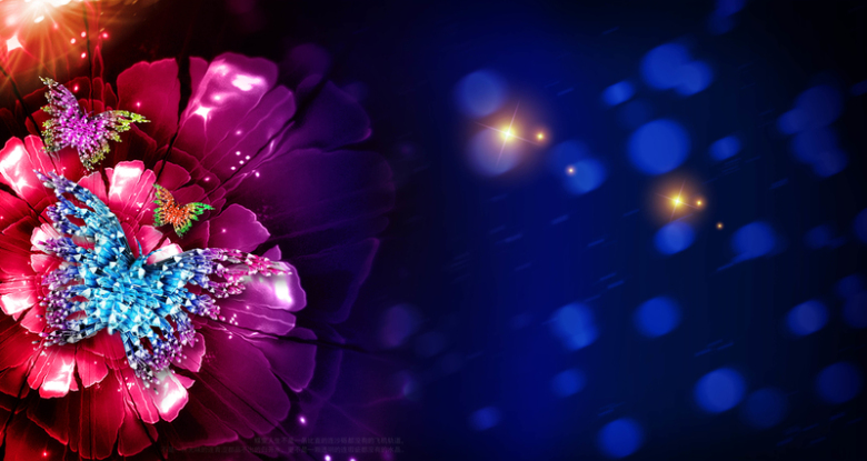 唯美蝶变创意绚丽背景