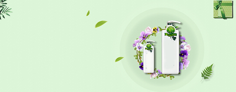 洗发水促销季文艺绿色banner