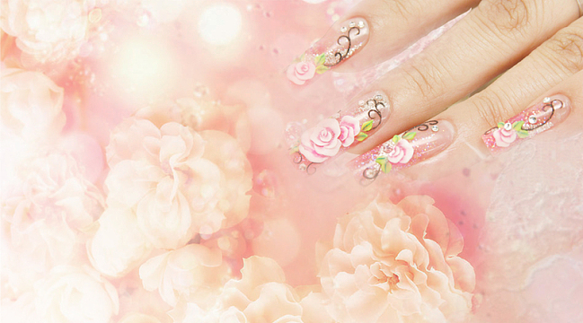 梦幻美甲名片背景素材