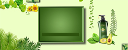 养发洗发露促销几何绿色banner