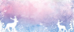 圣诞节麋鹿文艺梦幻紫色banner