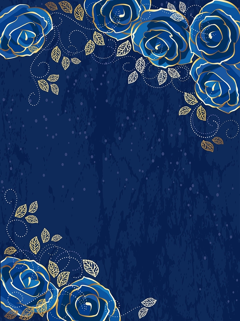 矢量蓝色复古欧式玫瑰花纹理背景