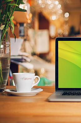 文艺清新咖啡电脑