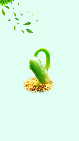 春天万物复苏种子发芽H5清新背景分层下载