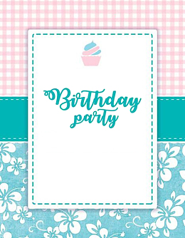 粉色小清新生日邀请函背景素材