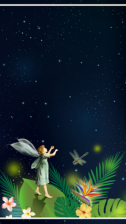 梦幻唯美夜晚晚安海报设计