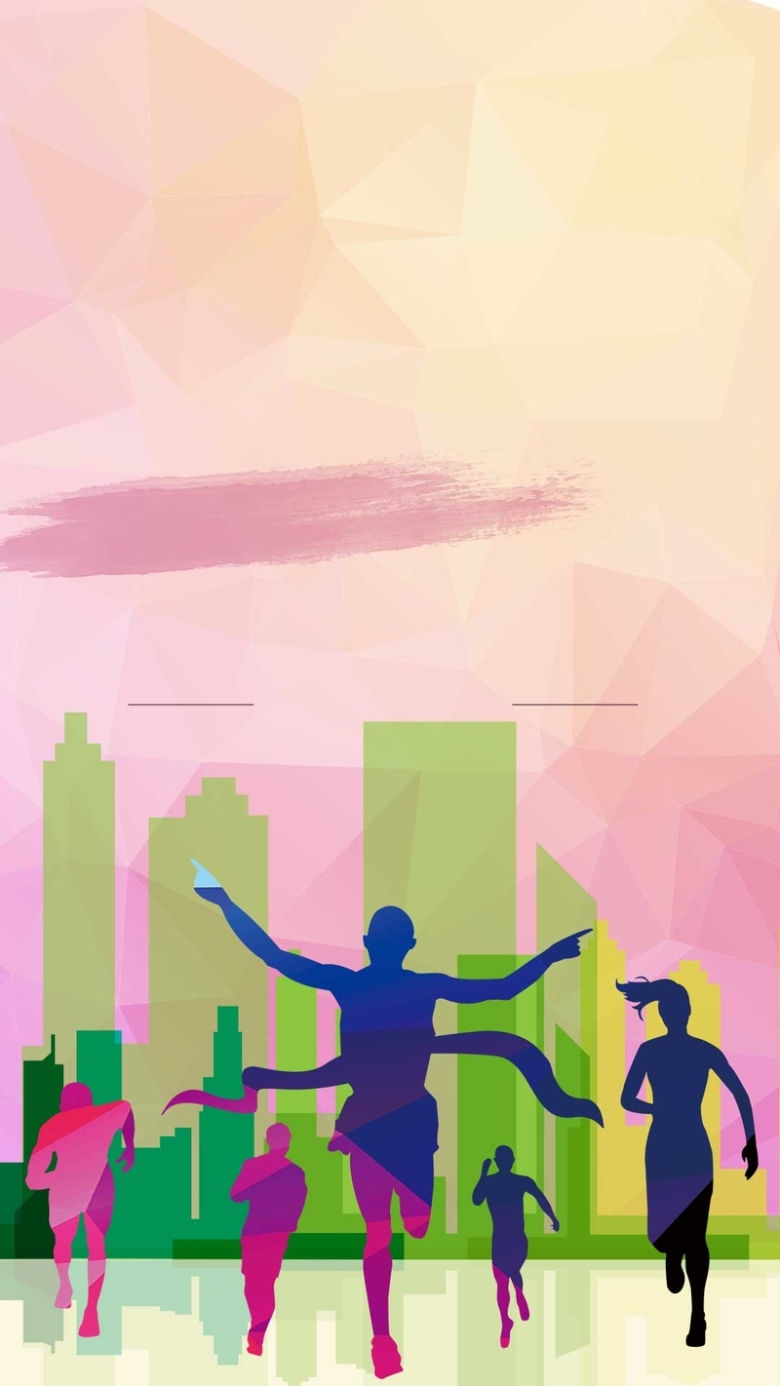 马拉松挑战赛挑战比赛奔跑h5背景素材