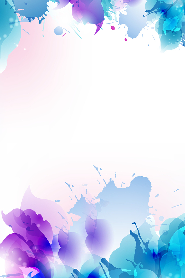 蓝色水彩花卉海报设计背景