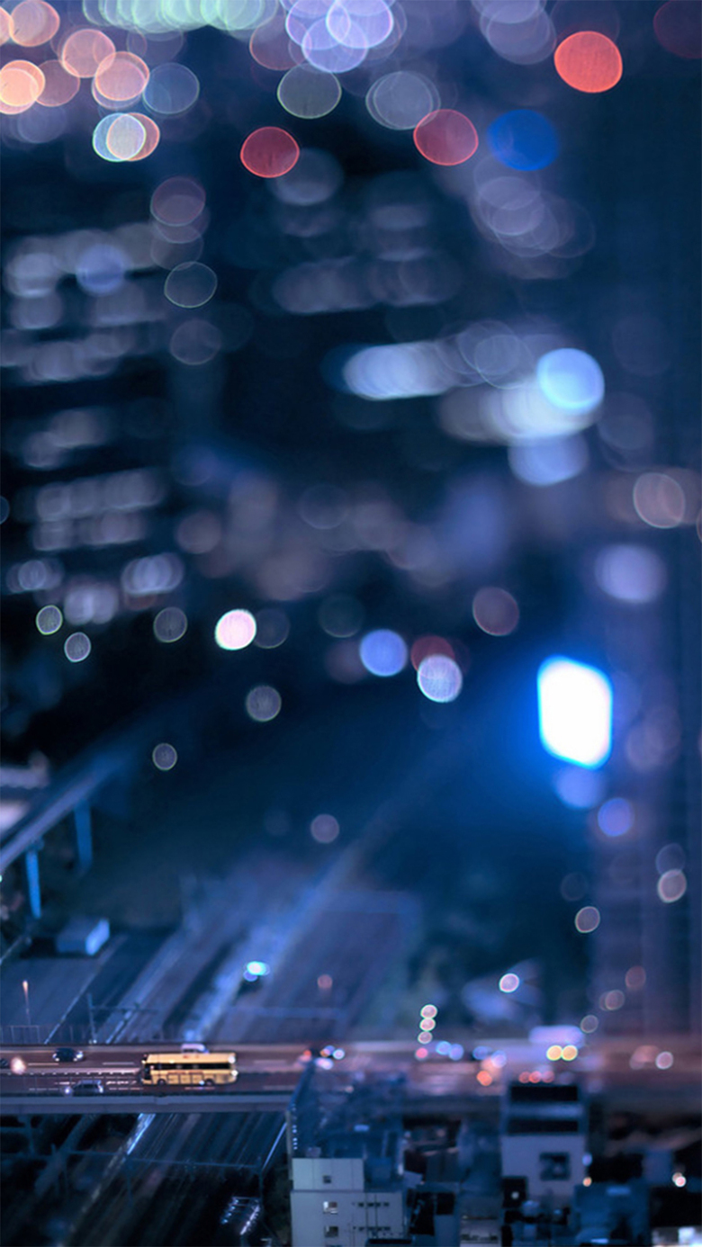 模糊光斑城市夜景h5背景