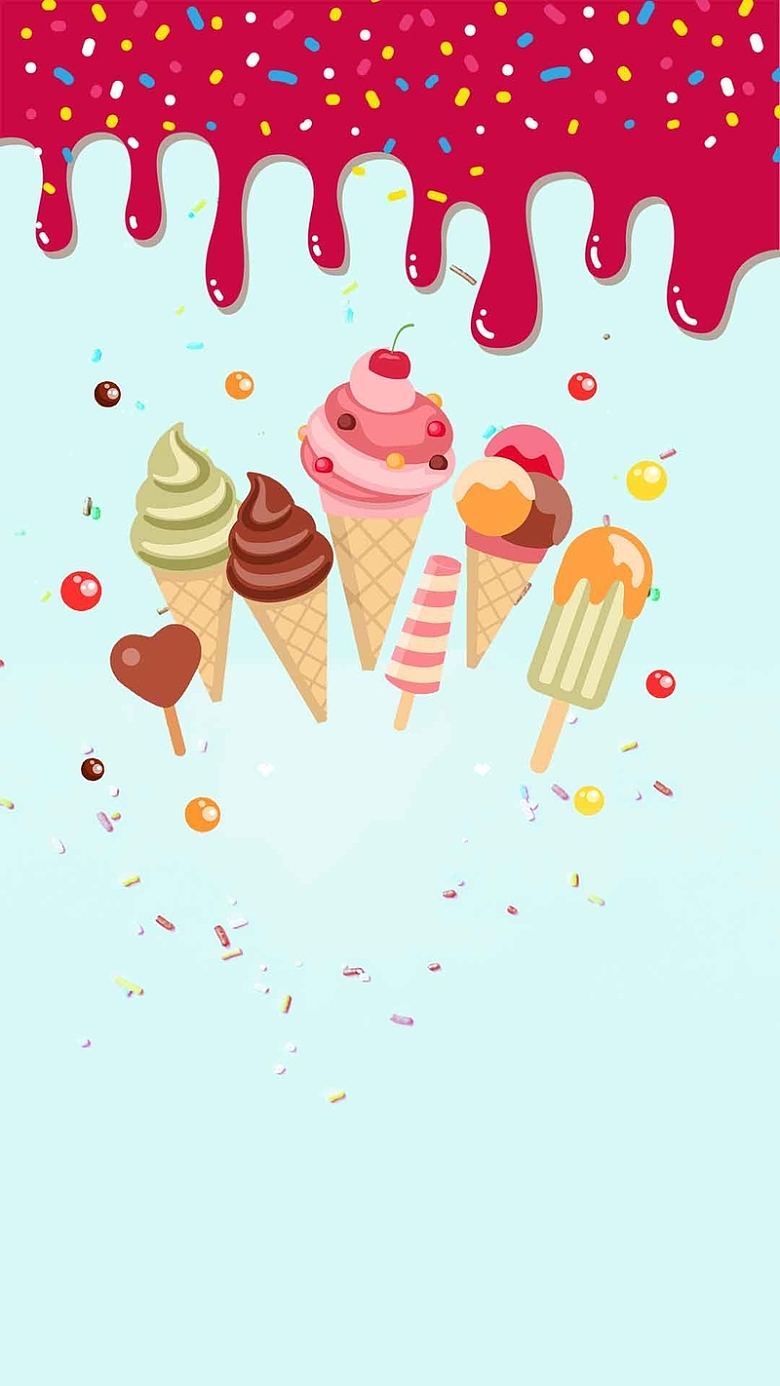 夏日哈根达斯甜点 冰淇淋H5背景素材