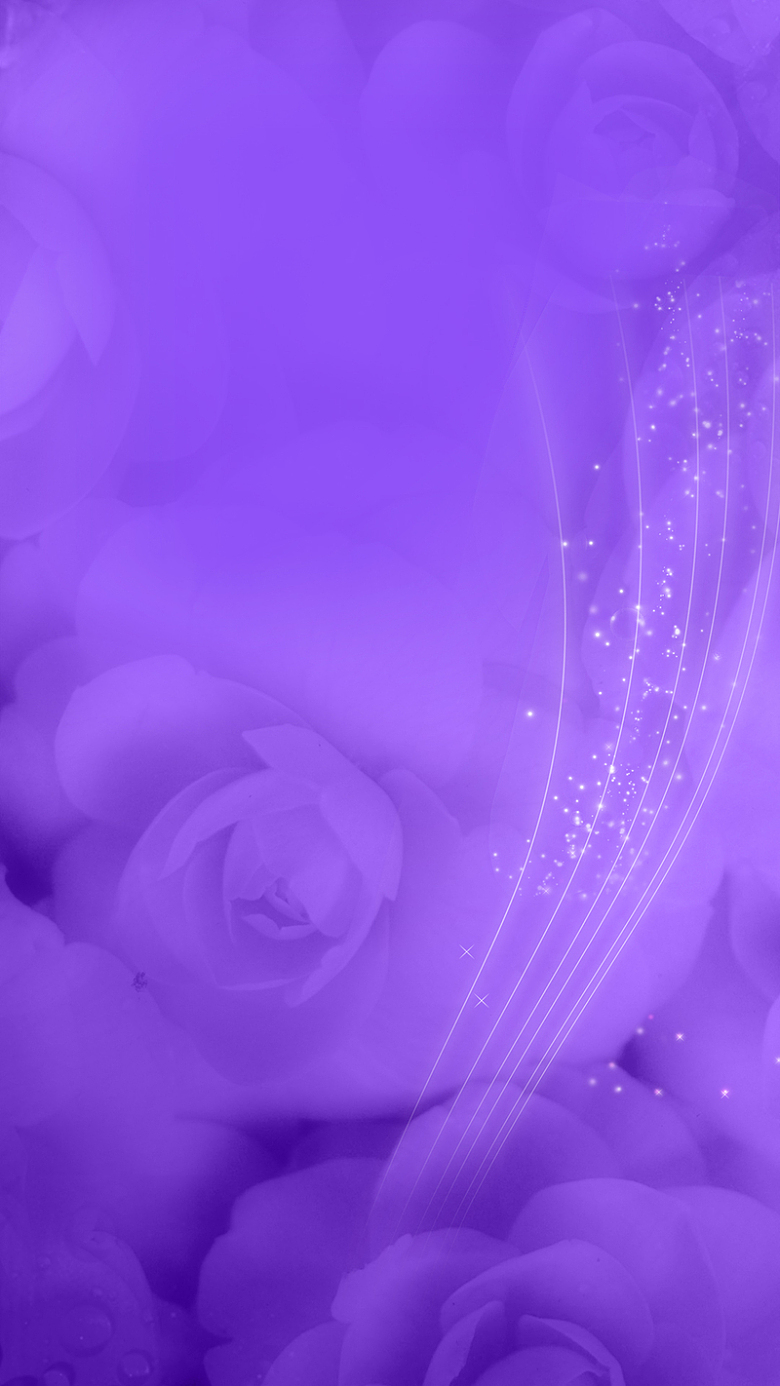 梦幻紫色花朵H5背景素材
