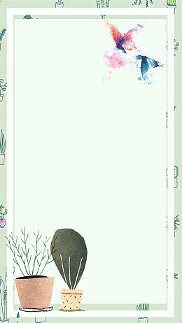 边框手绘水彩小清新背景图