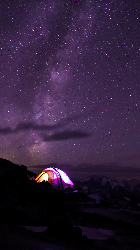 紫色露营APP手机端H5背景