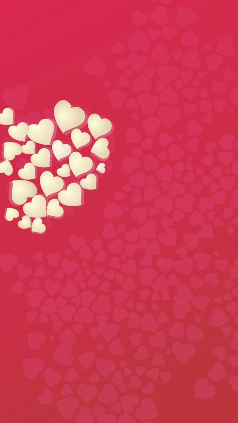 情人节红底爱心矢量h5背景素材