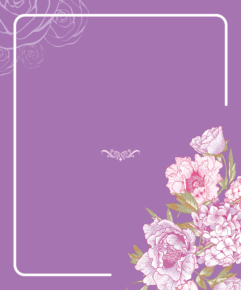 手绘花卉紫色婚礼水牌迎宾牌背景素材