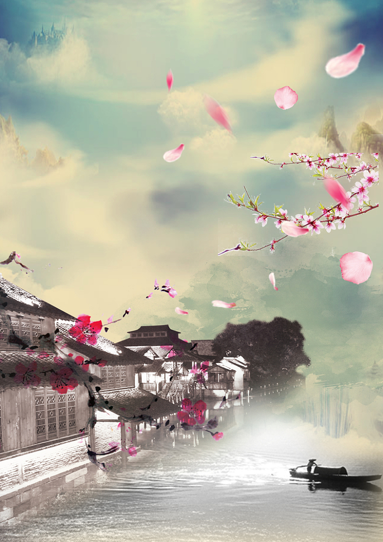 风雅江南海报背景