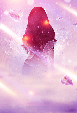 女神节剪影唯美海报背景