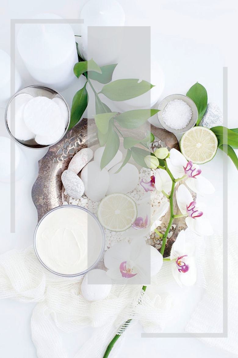 简约文艺草本化妆品海报背景素材