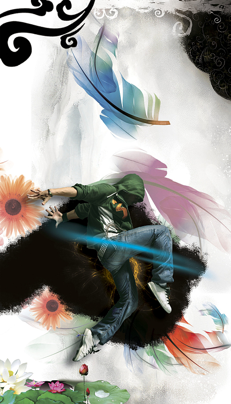 说唱比赛psd素材psdjpg时尚创意插画嘻哈音乐海报背景psdjpg嘻哈歌手