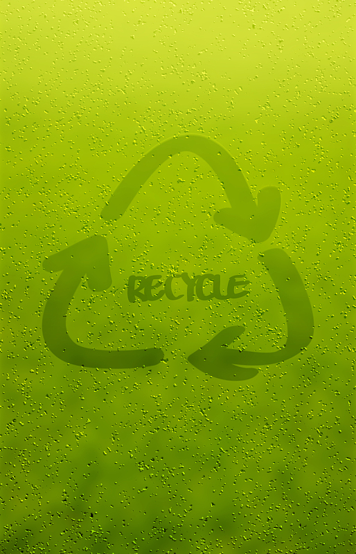 绿色清新回收标示环保印刷背景