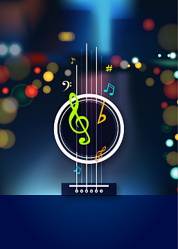 矢量浪漫背景音乐海报