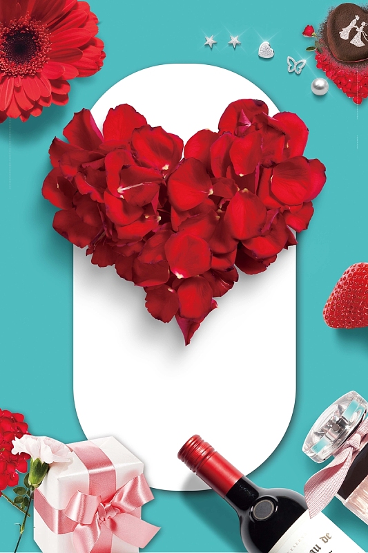 唯美浪漫玫瑰七夕相亲海报背景