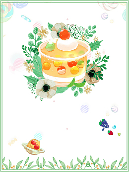 港式甜品水果布丁海报