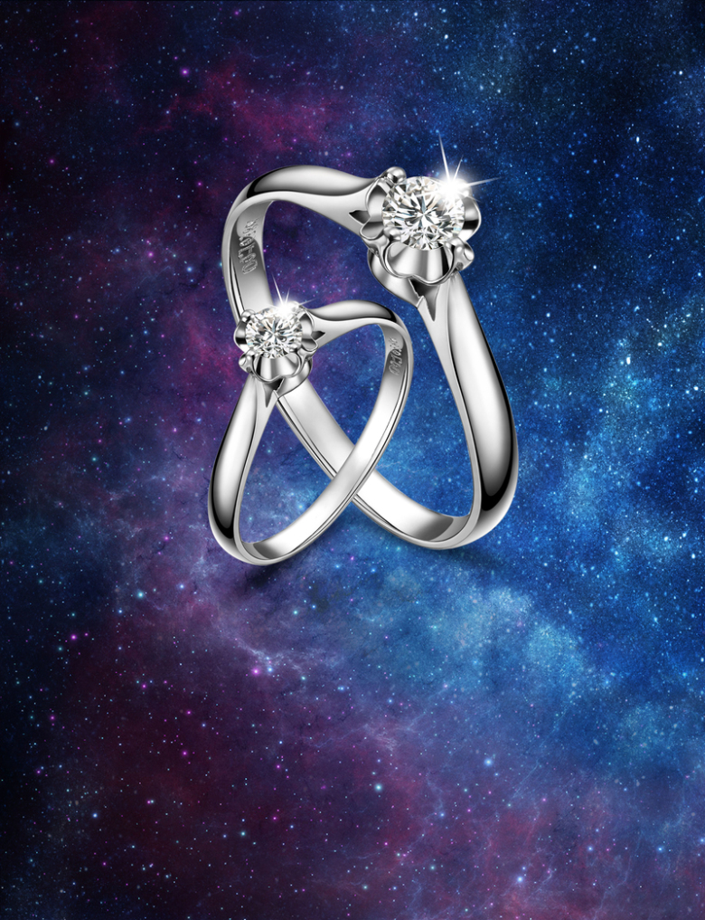 璀璨星空钻戒海报背景