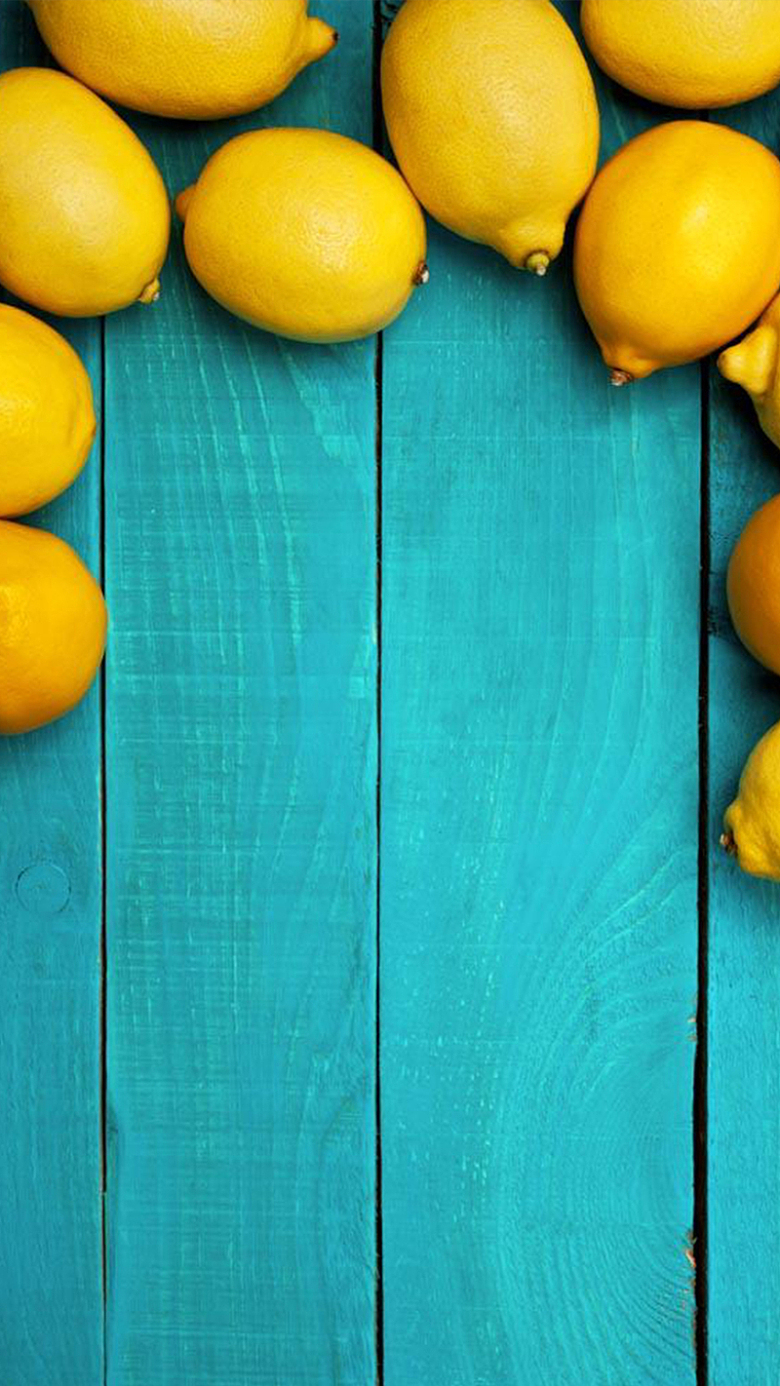 柠檬水果黄色蓝色H5背景