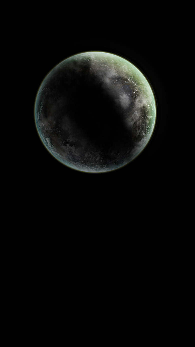 简洁黑底月亮H5背景图