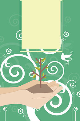 植树节卡通清新广告设计