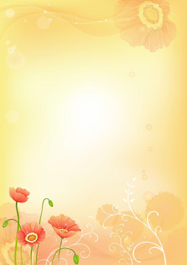情人节花朵信纸黄色卡通海报背景素材