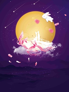 紫色浪漫七夕情人节背景