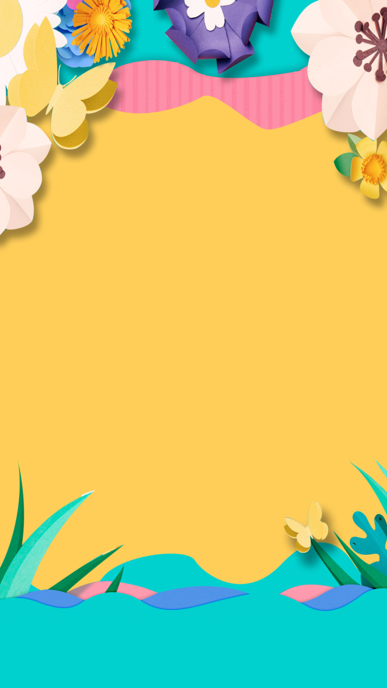 文艺简约卡通花背景