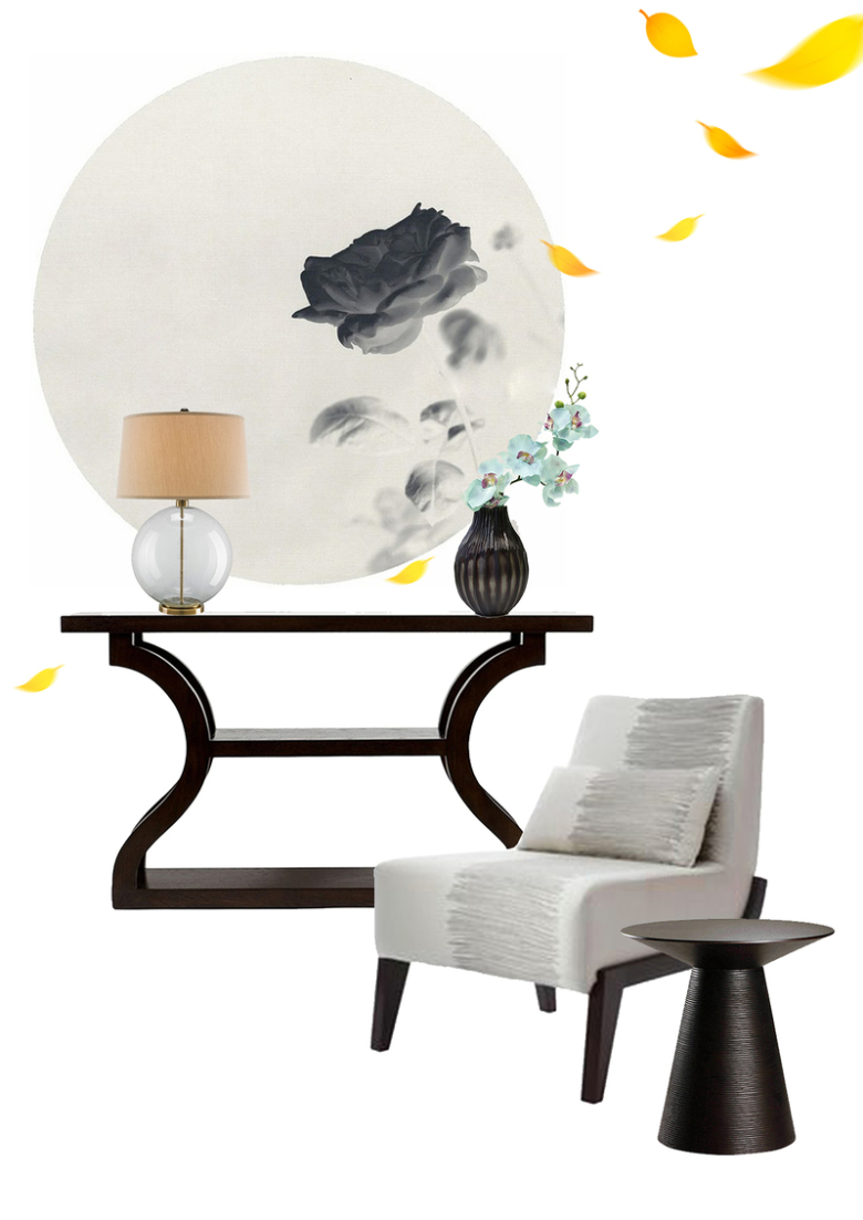 新中式现代古典中式庭院房地产宣传海报