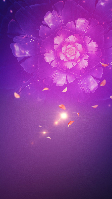 紫色梦幻鲜花h5背景psd源文件下载