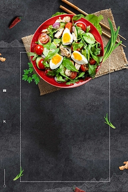 小清新简约水果沙拉美食海报