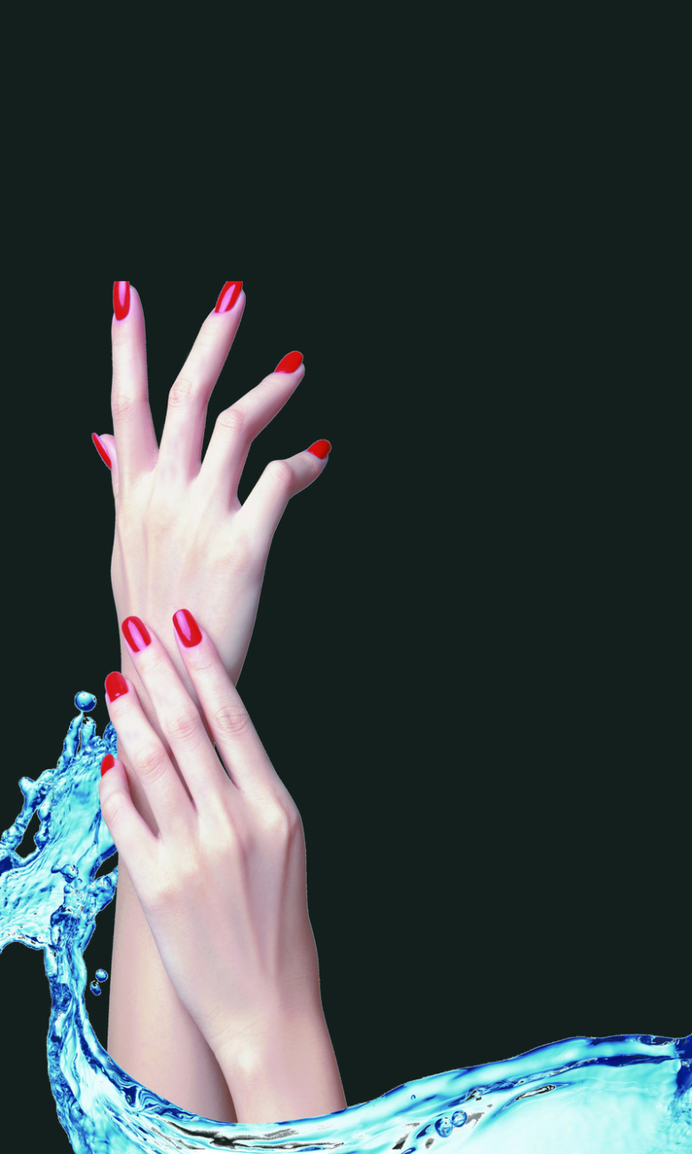 指甲手臂水波美容美甲海报背景素材