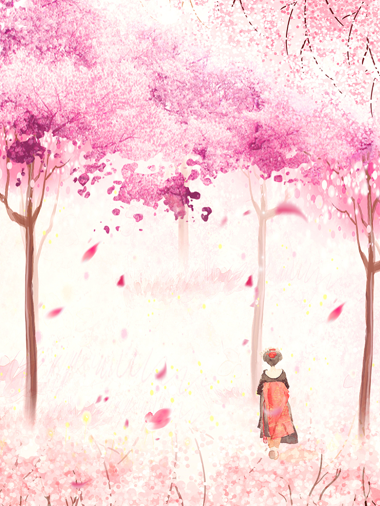 粉色浪漫樱花节宣传海报背景素材