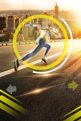 追梦梦想跑步前进PSD素材