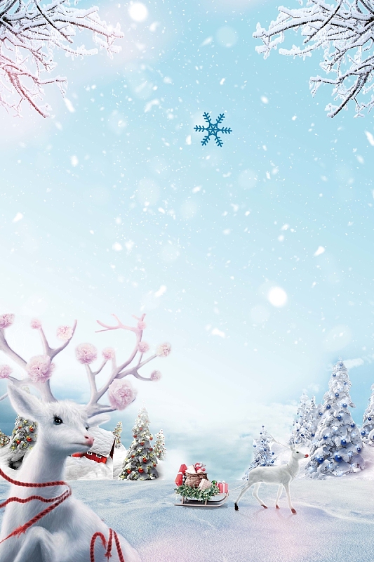 暖冬特惠蓝色清新商场促销海报