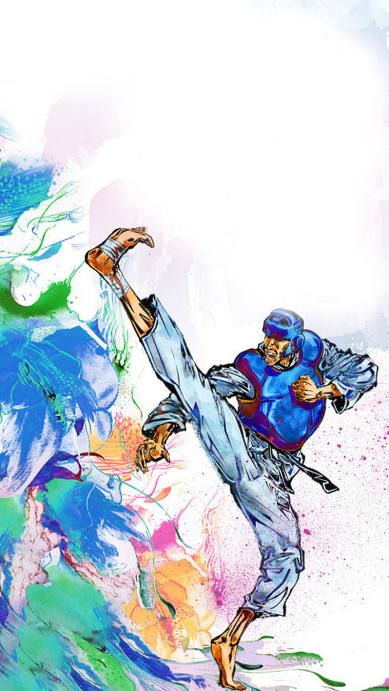 简约跆拳道暑假招生h5背景素材