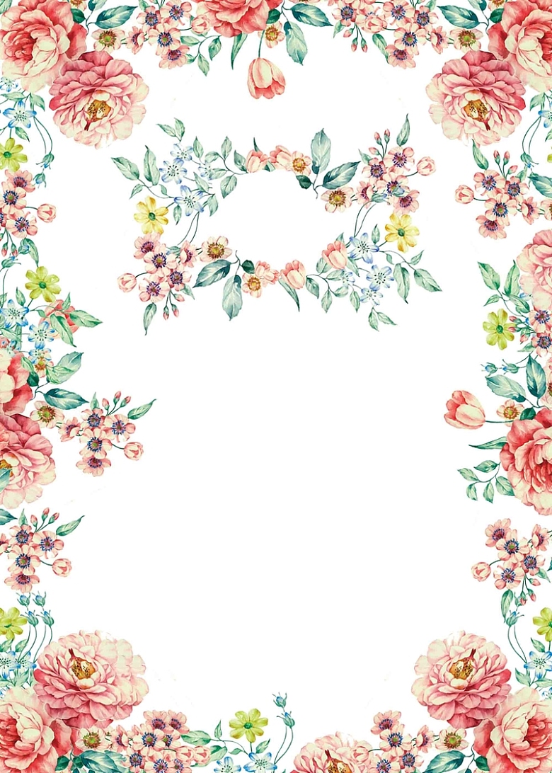 清新唯美森系花朵婚礼海报背景模板免抠素材免费下载 觅元素51yuansu Com
