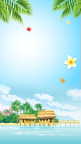 巴厘岛夏季旅游夏季海岛游H5背景素材