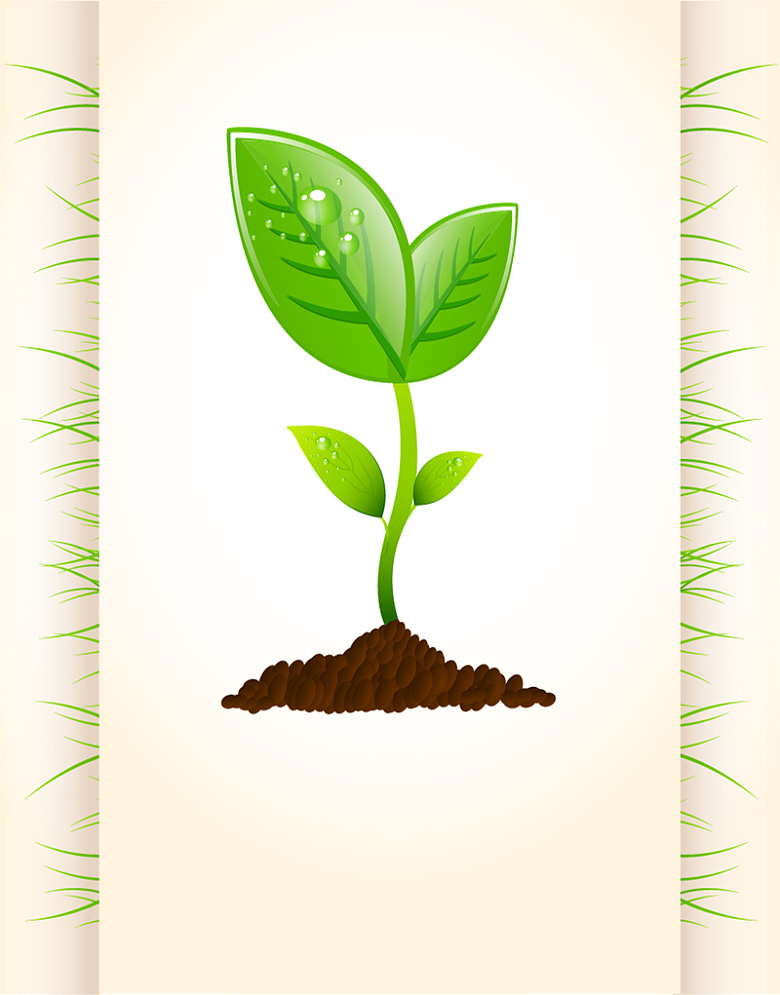 绿芽环保植树节海报矢量背景素材