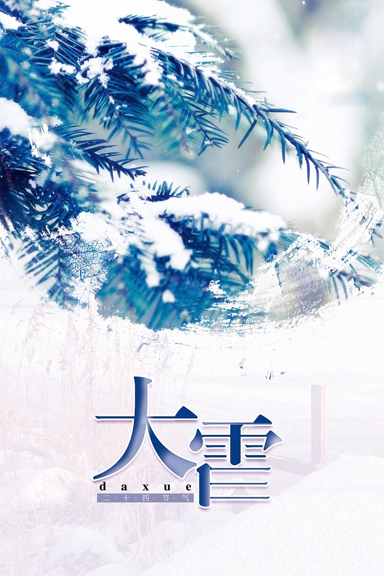 中国风清新简约大雪节气海报