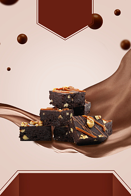时尚简约几何巧克力海报背景素材