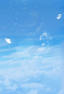 蓝色清新白云护肤品蓝天背景