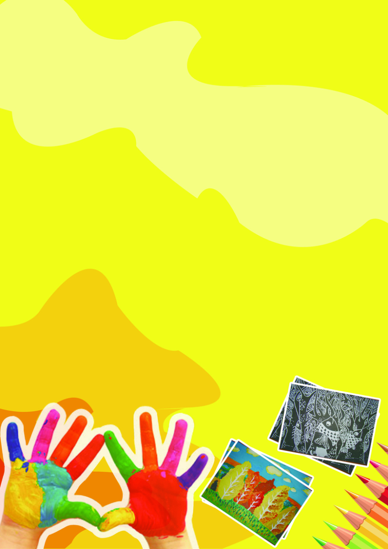 黄色蜡笔绘画少儿培训海报背景素材